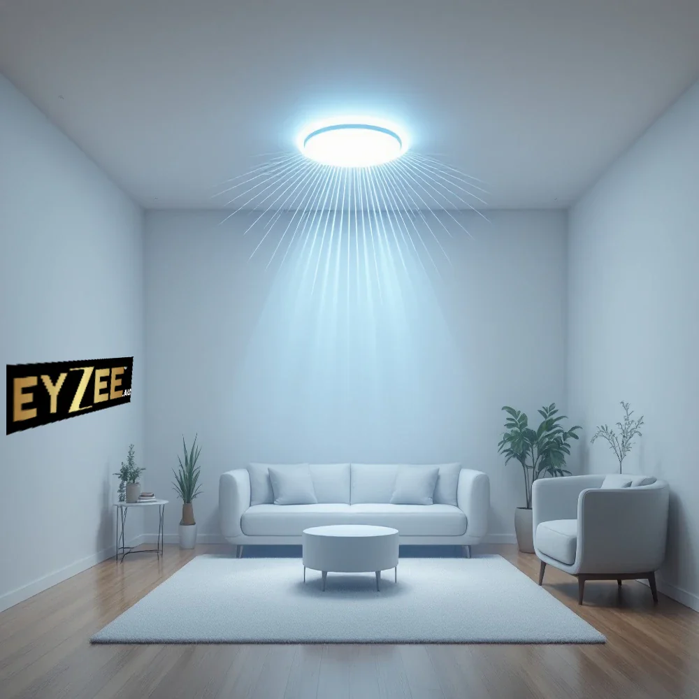 Ceiling human presence sensor monitoring a living room